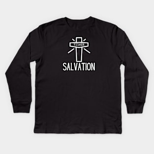 YESHUA SALVATION cross christian gift Kids Long Sleeve T-Shirt